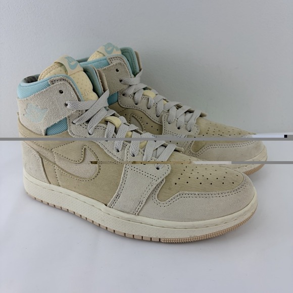 Nike Air Jordan 1 Zoom CMFT High Fossil Stone Teal Men Sneakers Size 7.5 Casual